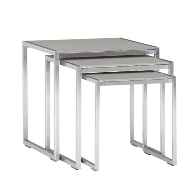 طقم طاولة ميجا  - كروم 3 قطع