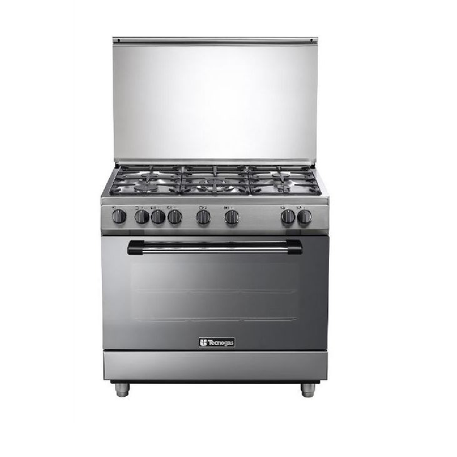 غاز مع فرن من تكنوجاز 90 × 60 سم 5 شعلة ستانلس ستيل