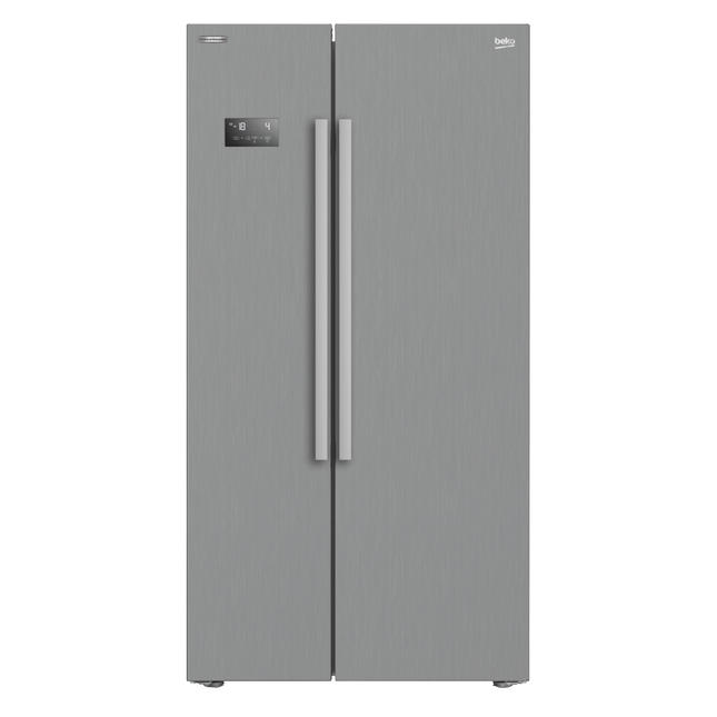 ثلاجة بيكو 635 لتر ستانلس ستيل+ فريزر جانبي