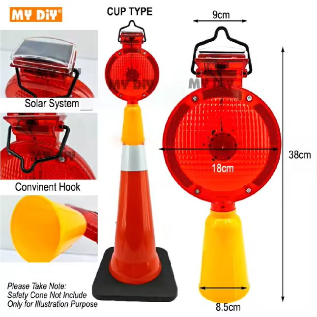 لطاش طاقة شمسية للقمع احمر وبرتقالي