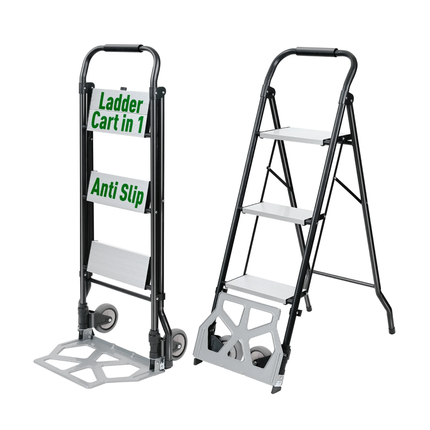 عرباية نقل مع سلم المنيوم على عجلات