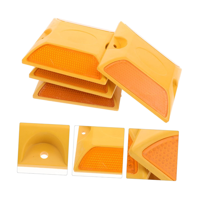 عاكس بلاستيك للشوارع مقاس 8سم*10سم لون اصفر 10قطع ثقيل