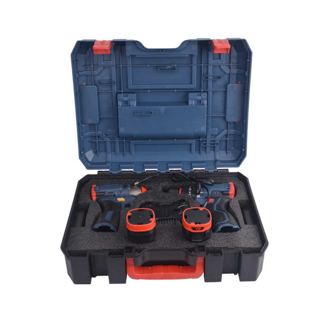 طقم درل شحن ومفك براغي بطاريتين وشاحن