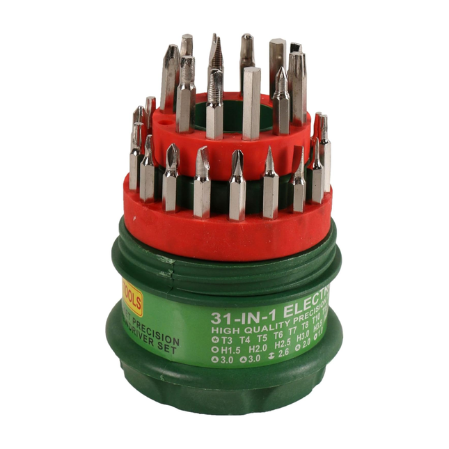 طقم مفكات دقيق 31 في 1 مع حقيبة - أداة مثالية لأعمال الصيانة والإلكترونيات