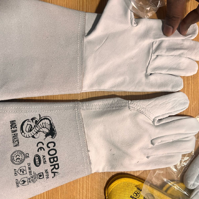 كفوف لحام أرجون طويلة – 16 إنش – صناعة باكستانية (دزينة 12 قطعة)