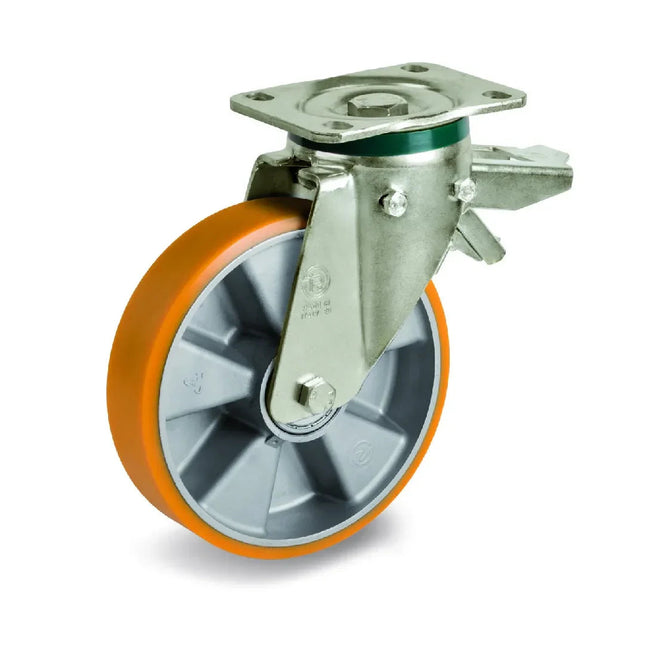 Orange artificial wheel with brake, sizes