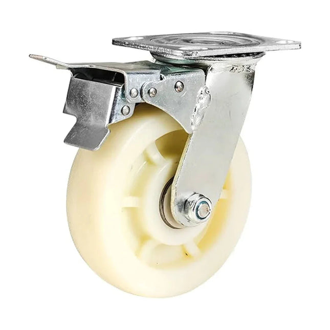 Artificial swivel caster with Teflon brake, sizes