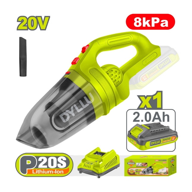 مكنسة سيارة شحن 20 فولت ديلو مع بطارية 2امبير