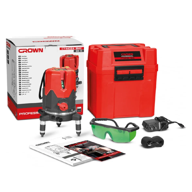 ليفل ليزر لون اخضر 6 خطوط 30 متر كراون | CT44024 BMC