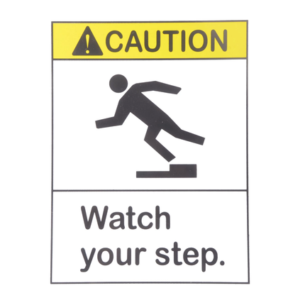 لوحة ارشادية انتبه لخطواتك بلاستيك 20*30 سم