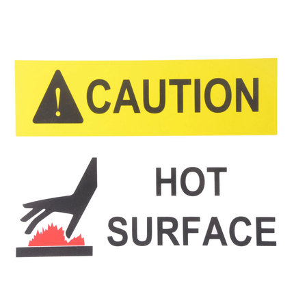 لوحة ارشادية بلاستيك منطقة حرارة 20*30 سم