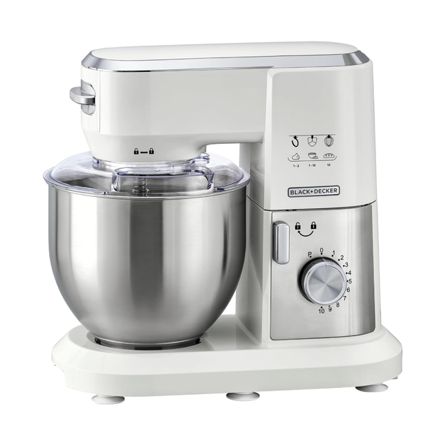 خلاط و عجان عمودي من بلاك اند ديكر بقدرة 1000 واط ومزود بـ 10 سرعات مع وعاء ستانلس ستيل