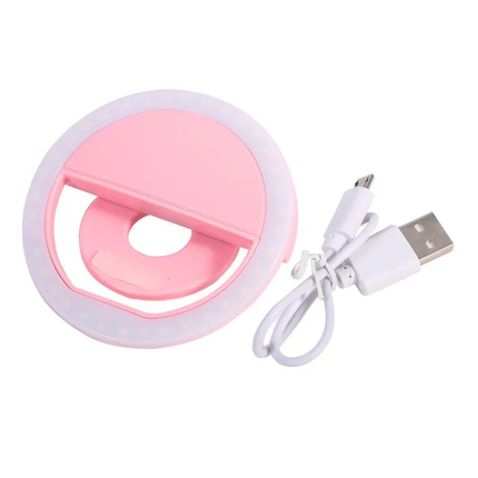 رينج لايت دائرية LED للهاتف المحمول لتصوير السلفي مع وصلة USB