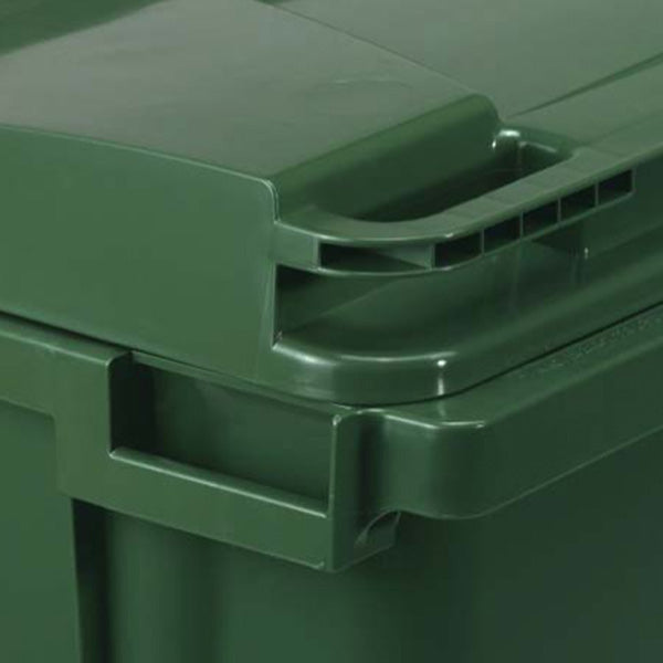 حاوية قمامة بعجلات سعة 660 لتر - أخضر