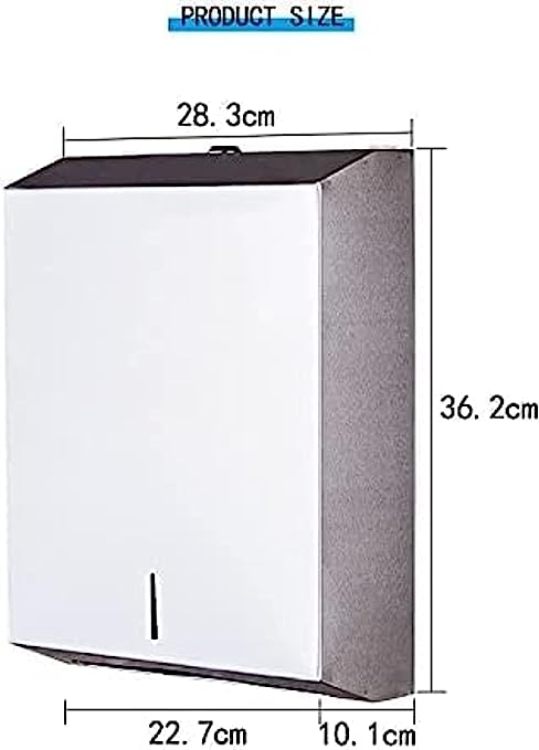موزع مناديل ورقية من الفولاذ المقاوم للصدأ مع مفتاح 36 * 28 سم