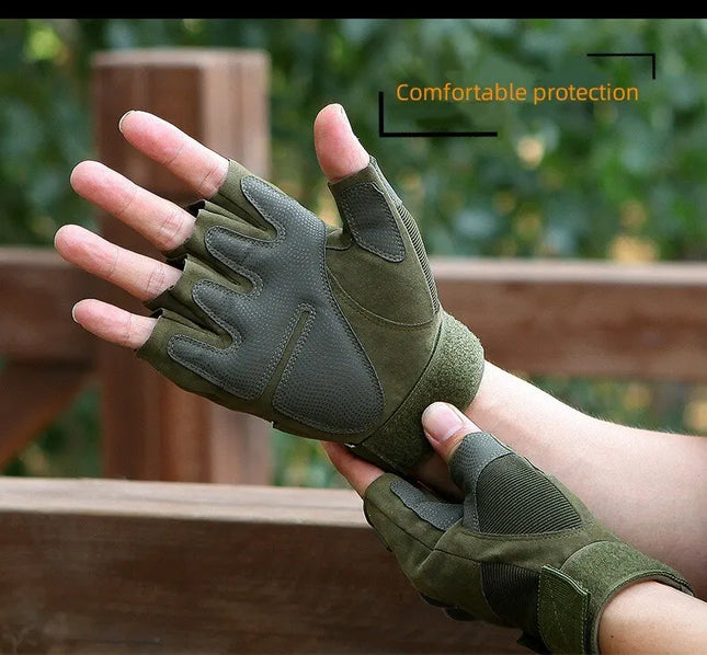 قفازات تكتيكية نصف إصبع رياضية للرماية والصيد و دراجة نارية