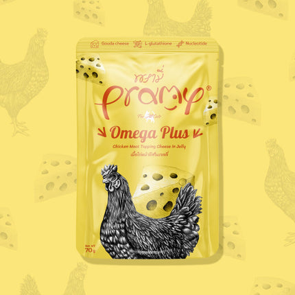 Pramy Omega Plus Chicken topping Cheese in Jelly Recipe 70g