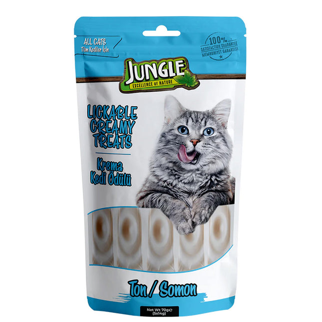 Jungle Creamy Lickable Treats For Cat – Tuna Salmon 70g