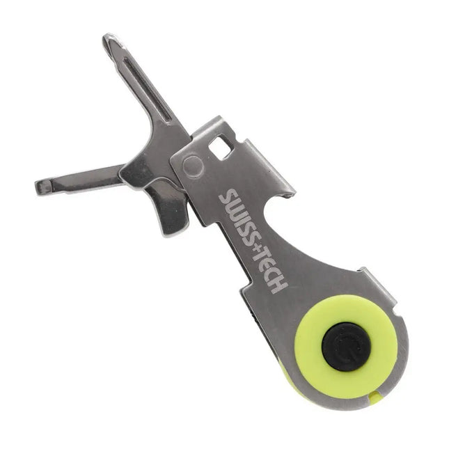 Swisstech 4-in-1 Stainless Steel Green Multi-use Keychain (ST60392W)