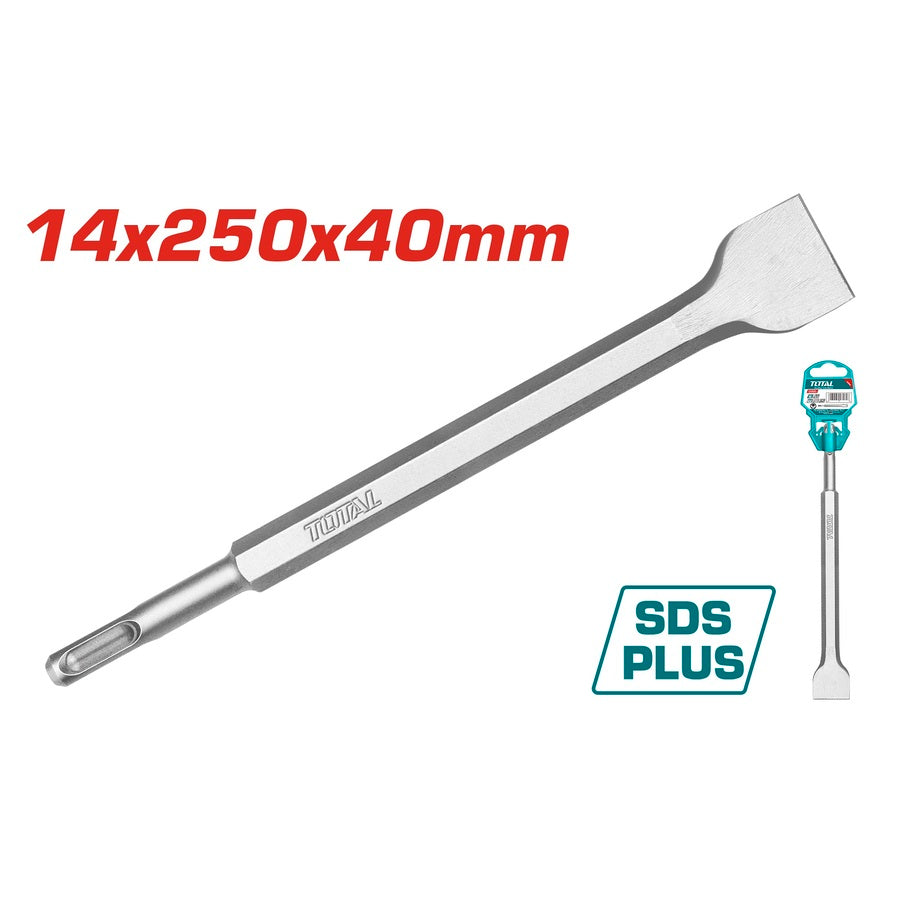 إزميل همر مسطح SDS-بلس 14x250x40ملم من توتال | Total إزميل همر مسطح SDS-بلس 14x250x40ملم من توتال | Total