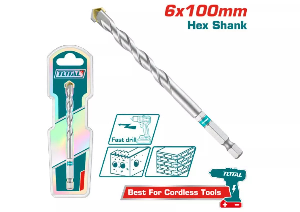TOTAL TAC280610 6×100mm Masonry Drill Bit – Durable | Total TOTAL TAC280610 6×100mm Masonry Drill Bit – Durable | Total