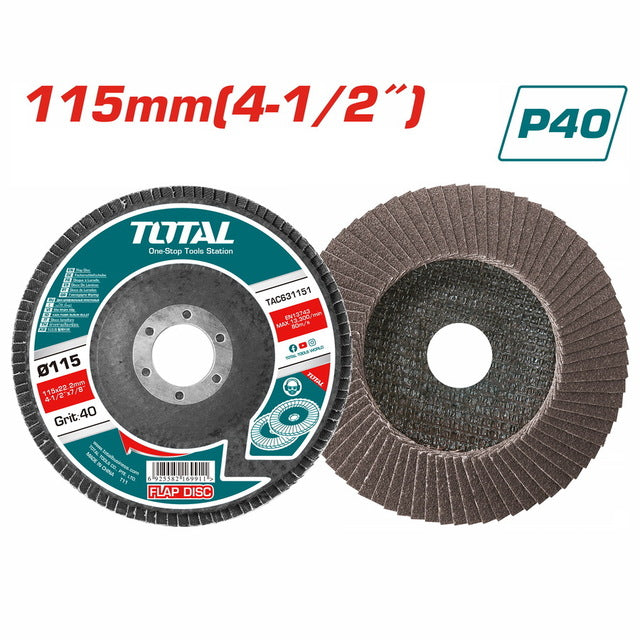 قرص صنفرة TOTAL فلاب ديسك 115مم P40 – TAC631151 | Total قرص صنفرة TOTAL فلاب ديسك 115مم P40 – TAC631151 | Total