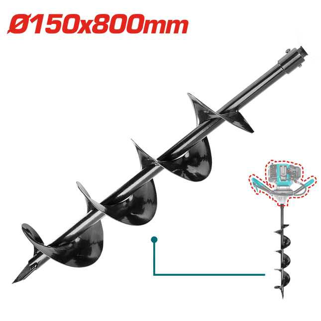 ريشة حفار أرض 150×800 ملم من توتال – قوة ودقة في الحفر