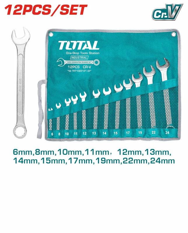 Ring Spanner Set 6-24 mm, 12 Pieces, Total THT1022121