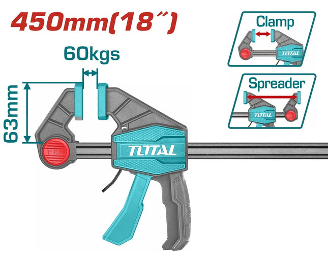 Total THT1340603 Automatic Woodworking Clamp 18 Inch
