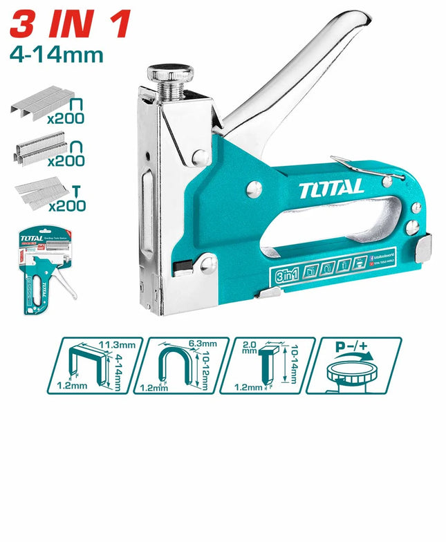 3-in-1 Upholstery Staple Gun - Multi-functional Staples and Nails Total THT31143