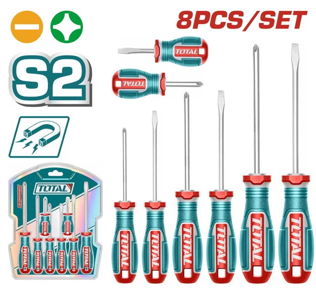 Screwdriver Set - 8 Pieces from Total TKSDS0826 Steel