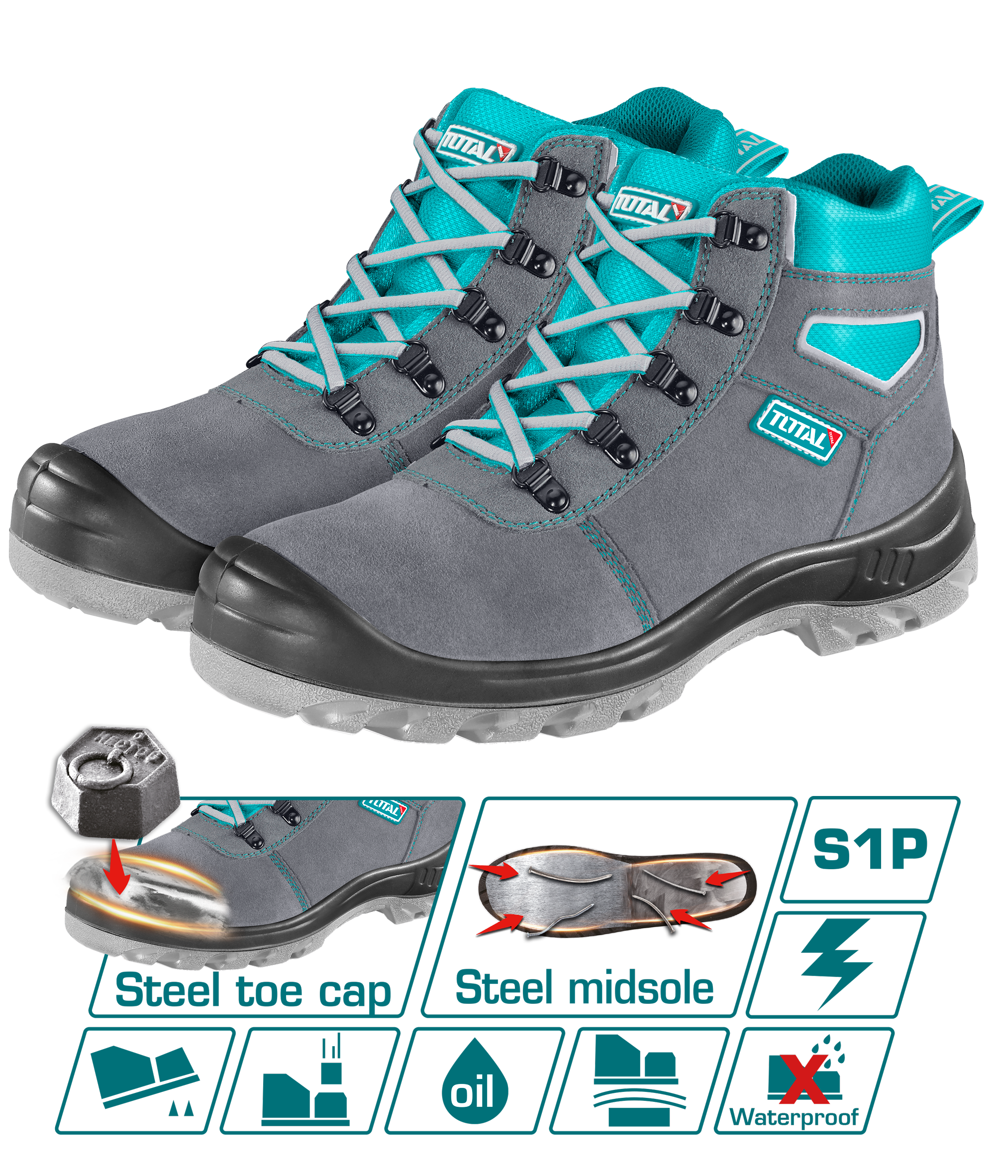 TOTAL Chamois Safety Boots S1P Steel Toe | TSP201S1P | Total TOTAL Chamois Safety Boots S1P Steel Toe | TSP201S1P | Total