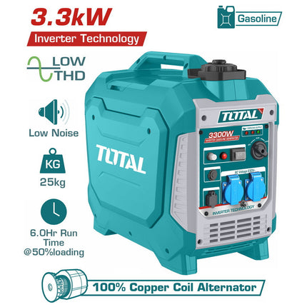 Total 3.3 kW Silent Inverter Gasoline Generator: Quiet and Clean Power
