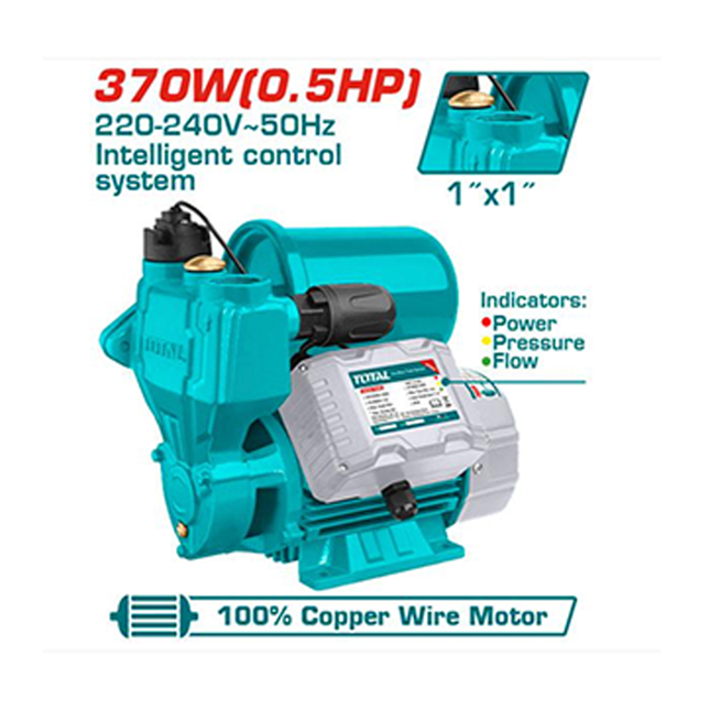 Total Circulating Water Pump, 370W, 0.5HP, for Lifting and Pumping Clean Water, Model TWP113706