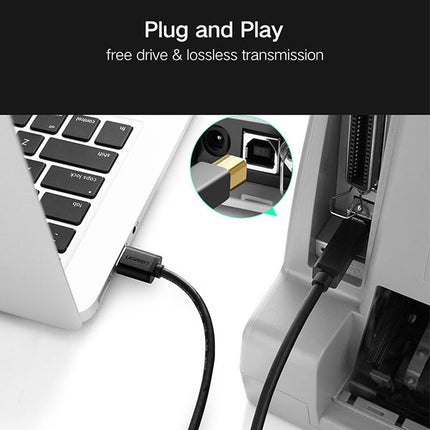 كابل طابعة USB 3.0 من A ذكر إلى B ذكر من UGREEN /US210