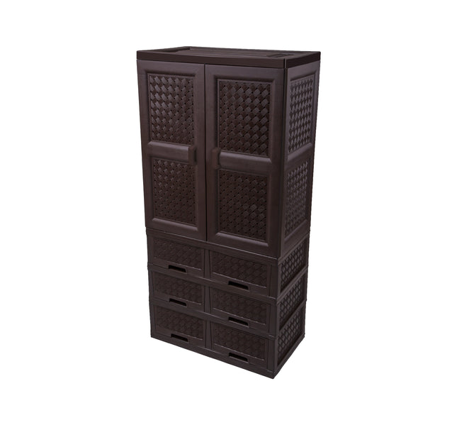 خزانة كلاسيك مع 6 ادرج/ بني و عسلي