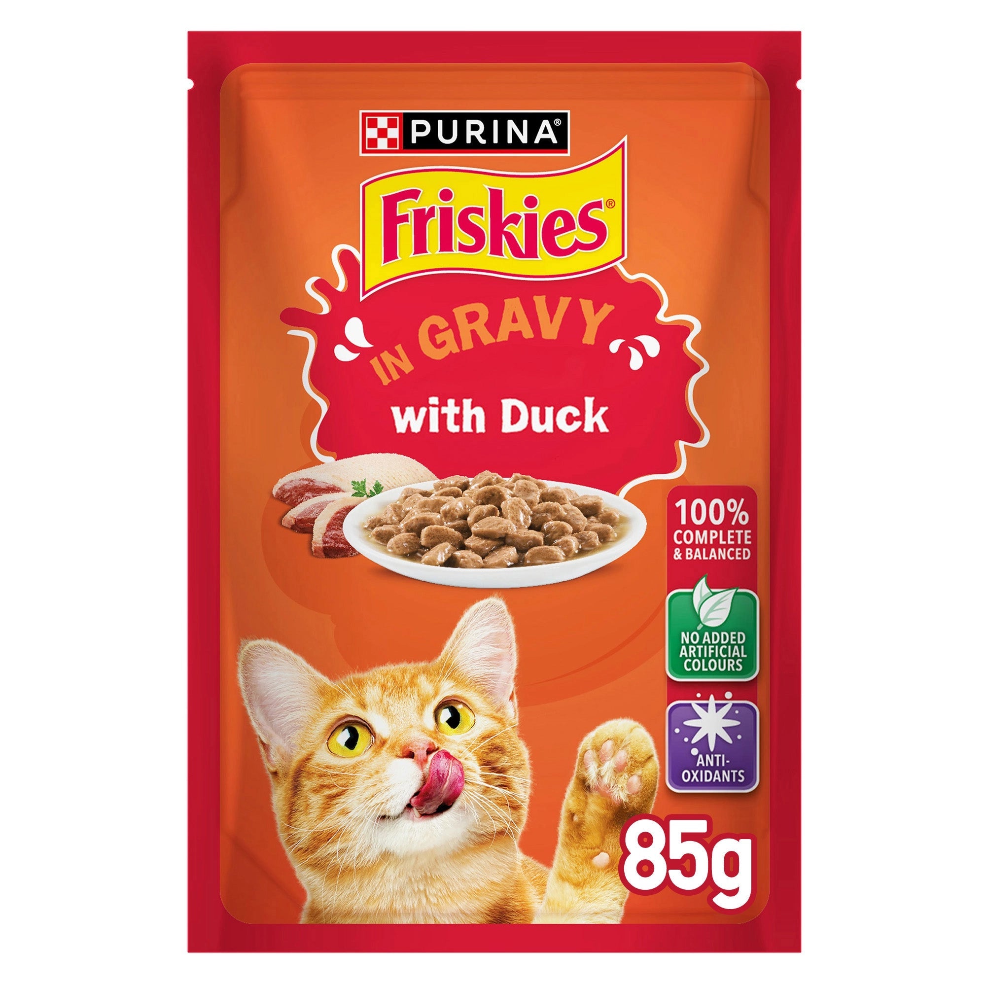 Friskies Duck in Gravy Wet Cat Food Pouch 85g |