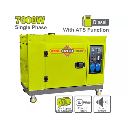 مولد 7000 واط سايلنت مع لوحة ats ديلو