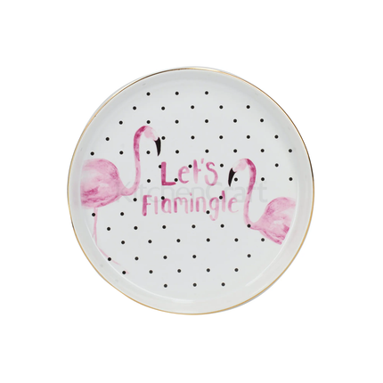 CREATIVE TOPS AVA & I FLAMINGO ROUND TRINKET DISH
