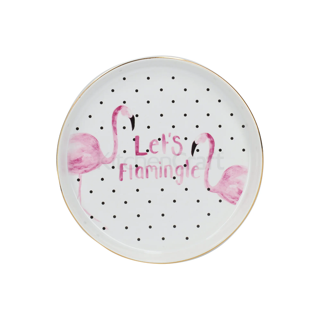 CREATIVE TOPS AVA & I FLAMINGO ROUND TRINKET DISH