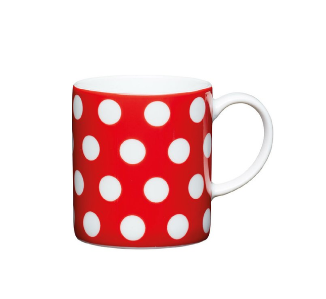 80ML PORCELAIN RED POLKA DOT ESPRESSO CUP WITH SAUCER