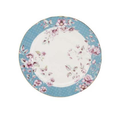 KATIE ALICE DITSY FLORAL TEAL SIDE PLATE, BONE CHINA, 0.5 X 19 X 19 CM