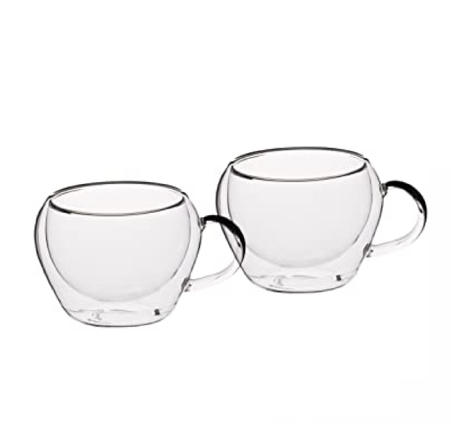 KITCHENCRAFT LE™XPRESS DOUBLE WALLED INSULATED ESPRESSO CUPS, 65 ML, SET OF 2