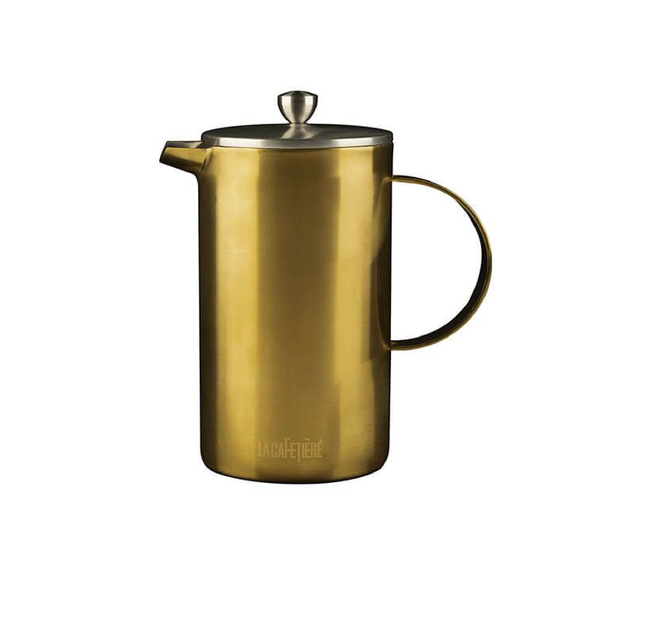 BRUSHED LA CAFETIERE EDITED DOUBLE WALLED 8 CUP CAFETIERE BRUSHED GOLD
