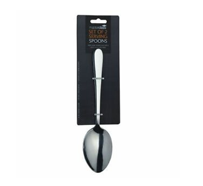 KITCHENCRAFT MASTERCLASS STAINLESS STEEL SERVING SPOONS 23.5 CM - SET OF 2