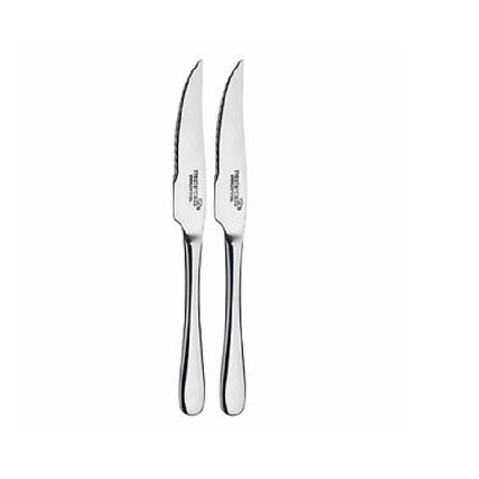 KITCHENCRAFT-MASTERCLASS STAINLESS STEEL SOLID POLISHED SET OF 2 STEAK KNIVES