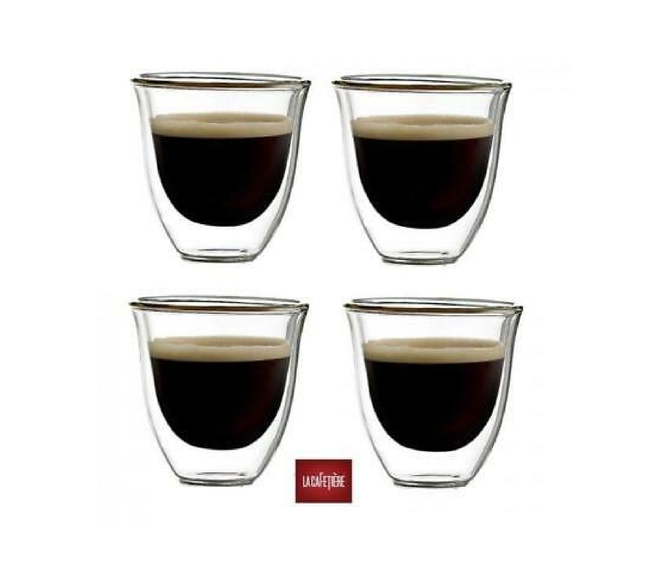 LA CAFETIERE JACK DOUBLE WALL INSULATED ESPRESSO GLASSES 60ML SET OF 4 CA880406
