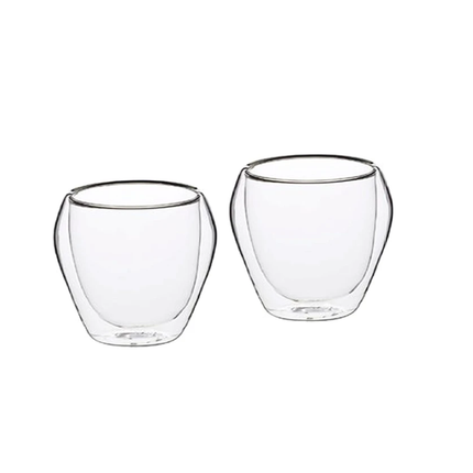 KITCHEN CRAFT LE'XPRESS DOUBLE WALLED TUMBLERS SET OF 2 - CLEAR, 250 ML - KCLXDWTUMB2PC