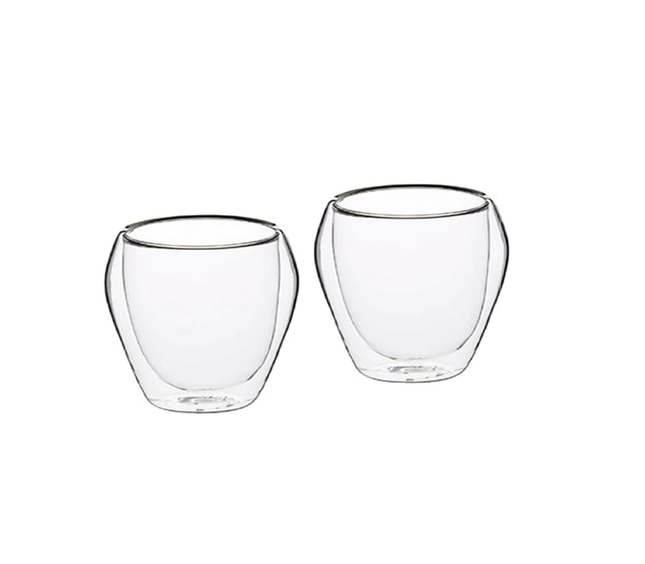 KITCHEN CRAFT LE'XPRESS DOUBLE WALLED TUMBLERS SET OF 2 - CLEAR, 250 ML - KCLXDWTUMB2PC
