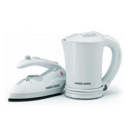 طقم السفر بلاك اند ديكر - غلاية كهربائية + مكواة للسفر